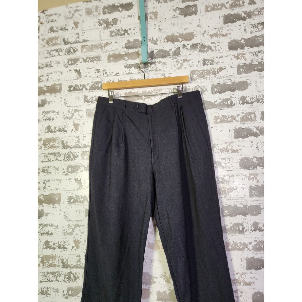 Brooks Brothers Stretch 100% Wool Dress Pants Men's 36x31 Dark Gray Pleated - Picture 11 of 16